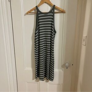 Old Navy Black and White Striped Midi Dress